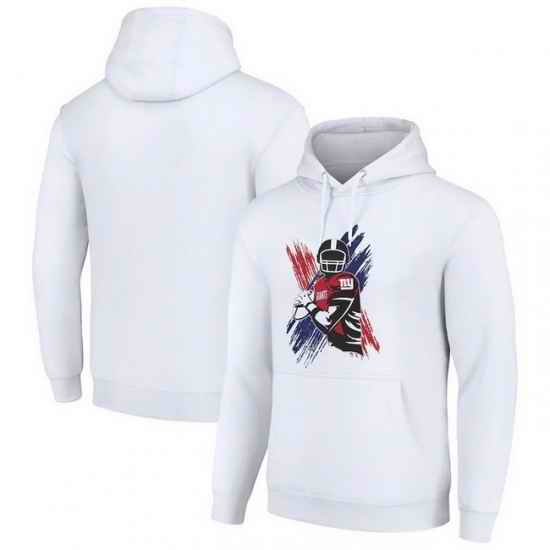 Men Starter White New York Giants Player X Fleece Pullover Hoodie